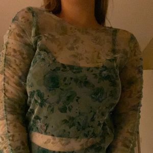 Green mesh long sleeve